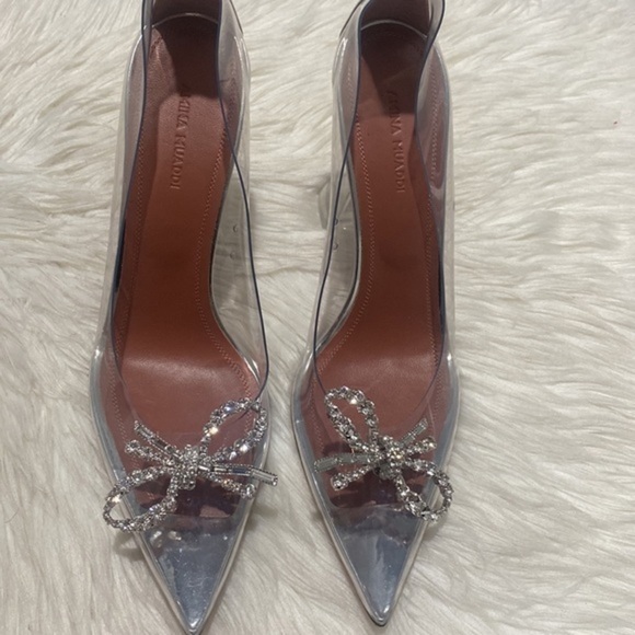 New Amina Muaddi Rosie glass pointed toe pump size 39.5EU - Picture 3 of 15